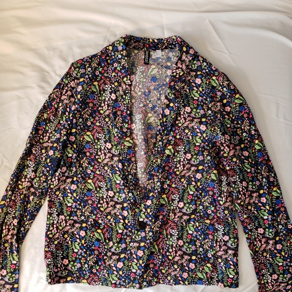 Floral print blazer